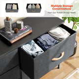 Nicehill Dresser for Bedroom with 5 Drawers, Storage Organizer, Wide Chest of Drawers for Closet, Clothes, Kids, Baby, TV Stand, Wood Board, Fabric Drawers(Black Grey) Nicehill