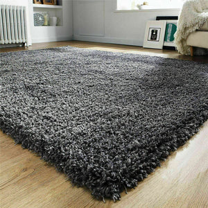 PRIME PLUS EXTRA THICK HEAVY 5CM PILE SOFT SHAGGY RUGS MODERN AREA RUGS BEDROOM HALL RUGS (Dark Grey, 120 x 170cm) PRIME PLUS