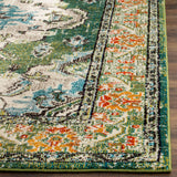 Safavieh Monaco Collection MNC243F Vintage Oriental Forest Green and Light Blue Distressed Area Rug (4' x 5'7") Safavieh
