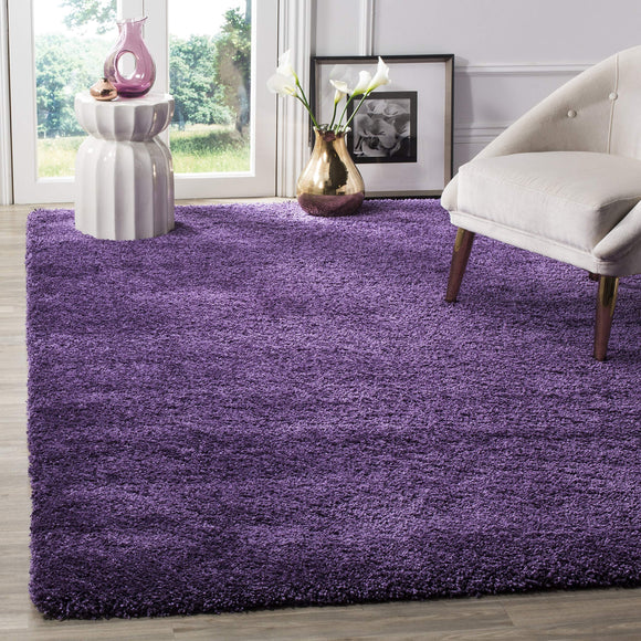 Safavieh Shaggy Rug for Living Room, Dining Room, Bedroom - Milan Shag Collection, High Pile, in Purple, 183 X 274 cm Safavieh