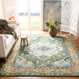 Safavieh Monaco Collection MNC243F Vintage Oriental Forest Green and Light Blue Distressed Area Rug (4' x 5'7") Safavieh