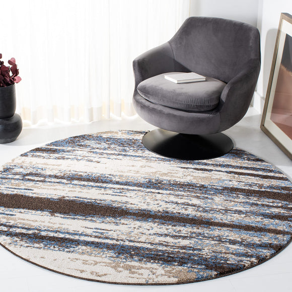 Safavieh Retro Collection RET2138-1165 Modern Abstract Cream and Blue Area Rug (6' x 9') Safavieh