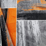 Viva Rugs Modern Rug Orange Grey Black Geometric Abstract Patterned Large XL Small Living Room Bedroom Carpet Mat (120x170cm (4'x5'6")) Viva Rugs