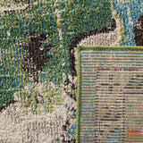 Safavieh Monaco Collection MNC243F Vintage Oriental Forest Green and Light Blue Distressed Area Rug (4' x 5'7") Safavieh