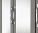 Seconique Nevada 4 Door 2 Drawer Wardrobe in 3D Effect Grey Seconique