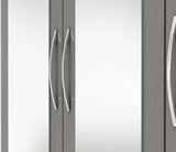 Seconique Nevada 4 Door 2 Drawer Wardrobe in 3D Effect Grey Seconique