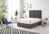 Bed Centre Grey Divan Bed with Sprung Memory Foam Mattress - We Love Our Beds